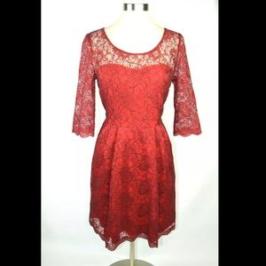 Betsey Johnson 14 Red Lace Dress